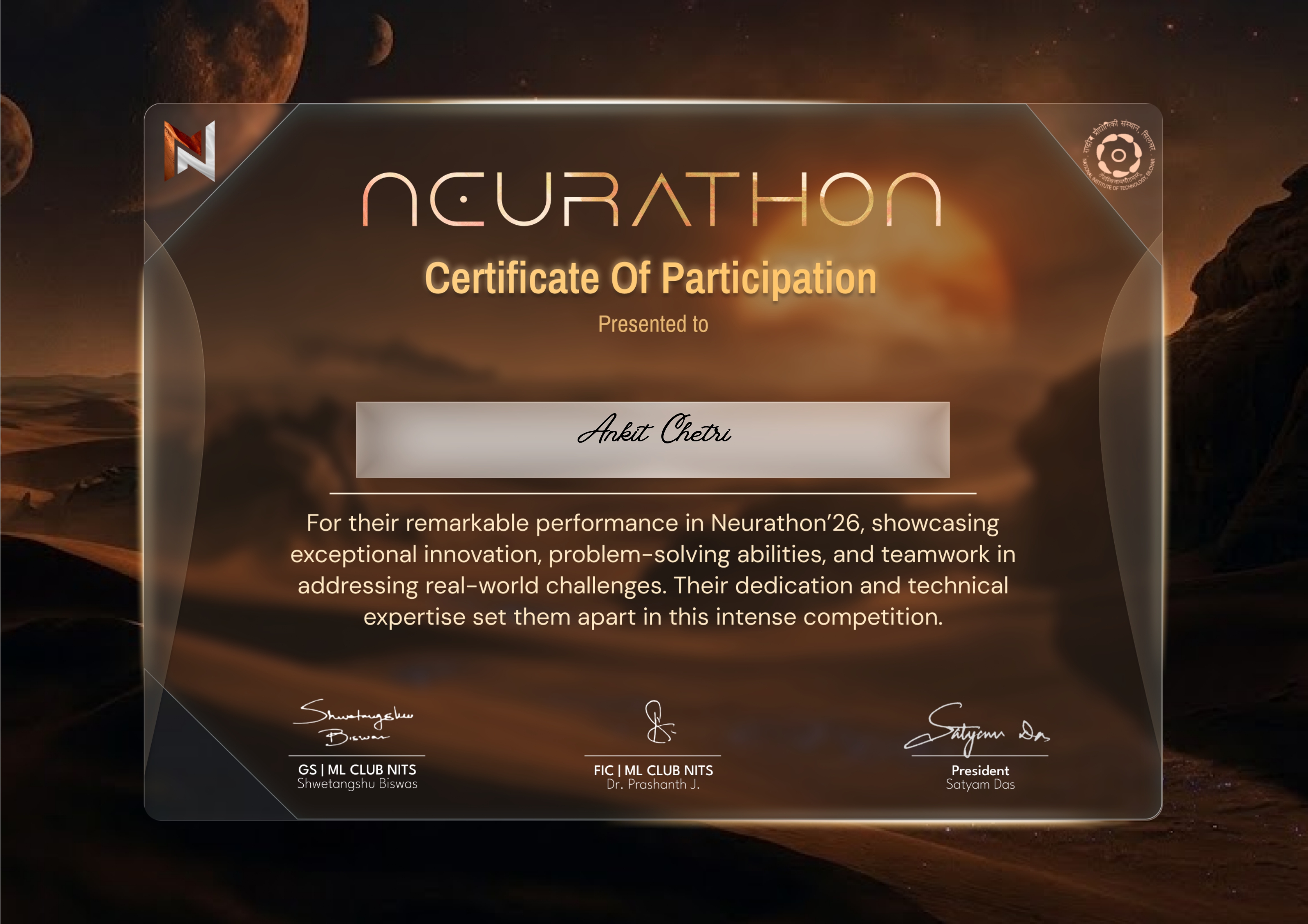 Neurathon certificate